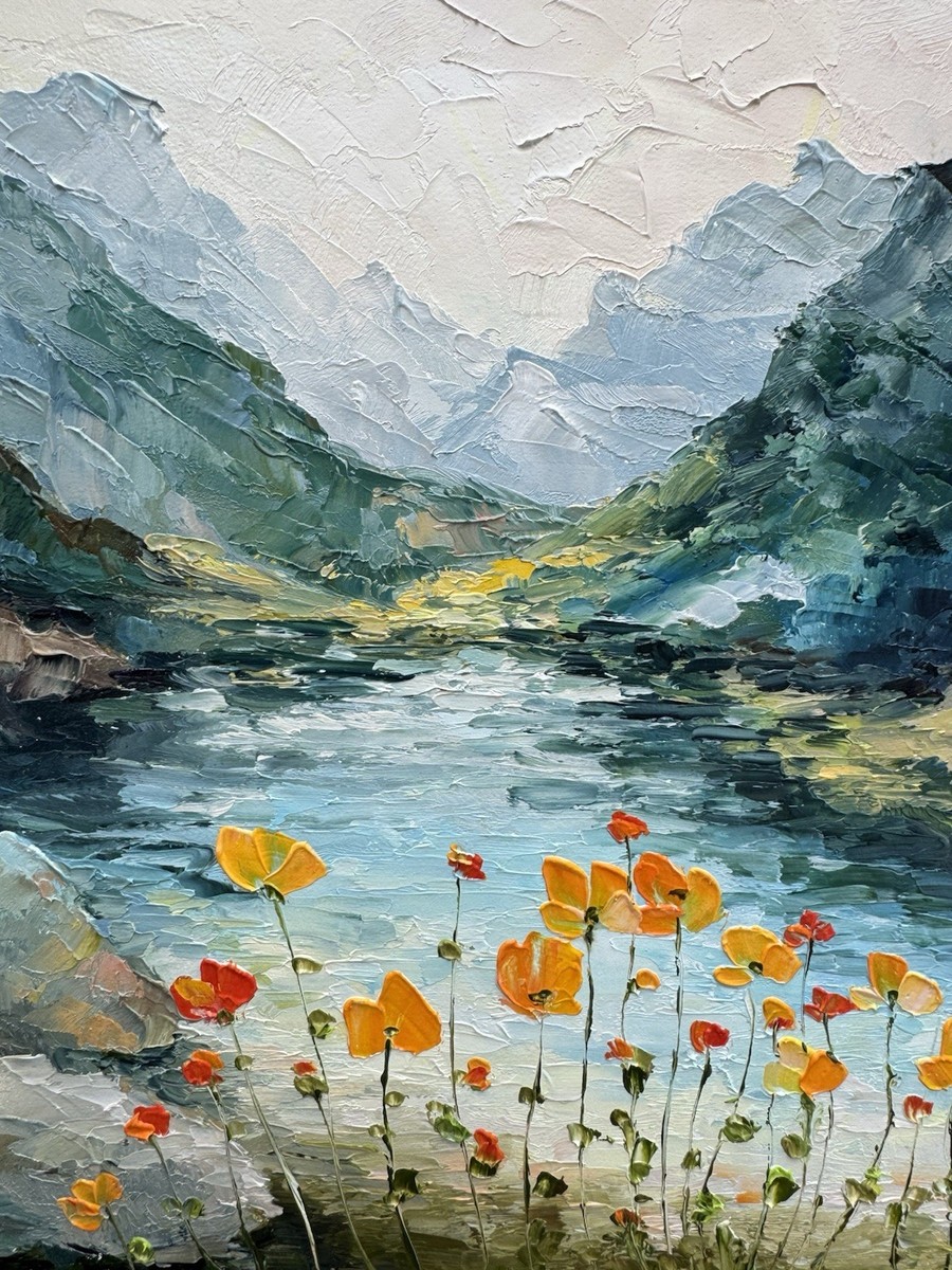 Original Oil Painting Irish Landscape Art Ireland Painting Meadow