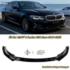 For Bmw 3 Series G20 320ie 330i Base 19-22 V Style Gloss Black Front Bumper Lip