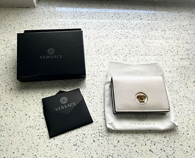 Versace White Medusa Logo Wallet RFID Blocking Credit Card Slots