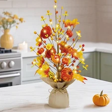 Fall Decorations for Home 18 Inch Fall Tree, Fall Decor Fake Pumpkin Berry Maple