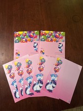 Vintage Lisa Frank Stationary And Postalette Sheets Party Kittens