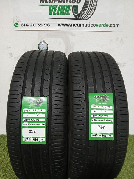 2x 205 55 R17 91V CONTINENTAL CONTI PREMIUM CONTACT 5