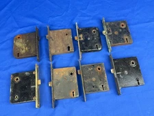 8 Antique Mortise Locks, Tested w/ Door Knob Spindle! No Keys