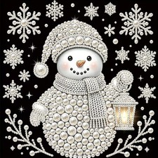 Snowman Pearl Diamond Art Kit 11.8x11.8" for Adults Christmas Decor