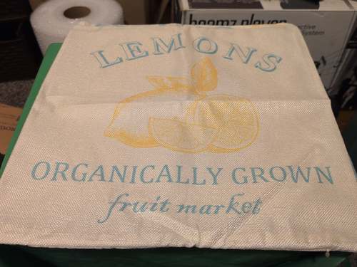 Farm Fresh Lemons Throw Pillow Case Cover Summer Farmhouse Decor 15.75" x 15.75" - Picture 2 of 4