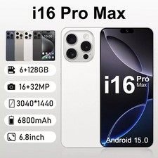 i16 Pro Max 5G Unlocked Smartphone 128GB Android 15 Dual SIM Cheap Mobile Phone