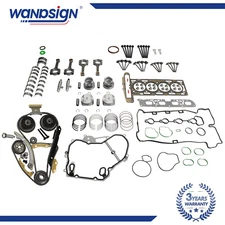 2.4L Engine Rebuild Overhaul Kit w/ Rods + Timing Chain VVT For Chevy GMC Buick