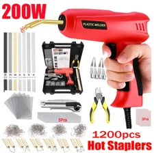 200W Hot Stapler Car Bumper Fender Welder Gun Plastic Repair Kit 1200 Staples US
