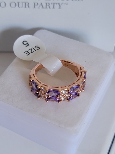 Bomb Party OG Size 5 "She's Pure Magic" Violet CZ, Rose Gold Plating, RBP 7767 - Picture 3 of 8