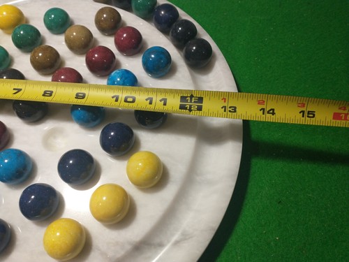 Radical Peg Solitaire White 14 Inch Marble Board & 42 Marbles Board Game - Picture 4 of 7