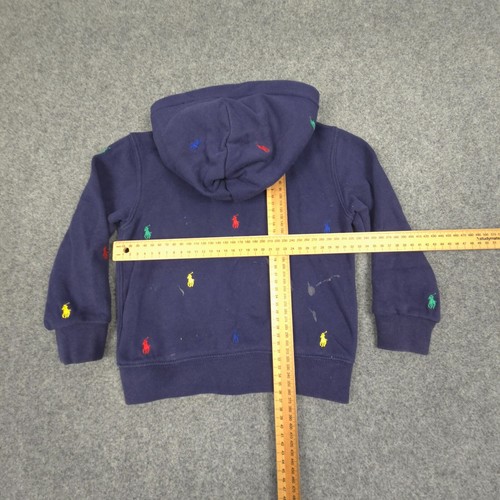 Ralph Lauren Jumper Kids 3 Blue Hoodie Long Sleeve Full Zip Fleece Pony Size 3T - Picture 7 of 12
