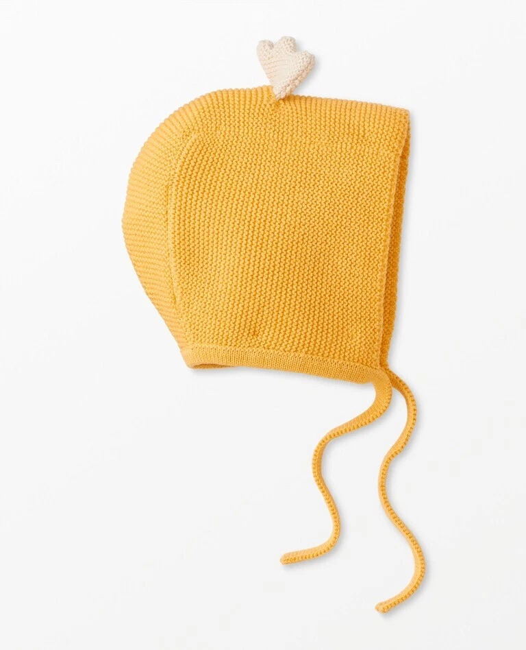 NEW in Bag Hanna Andersson Baby Sweater Friends Knit Hat Yellow Chicken SM 1-3Y