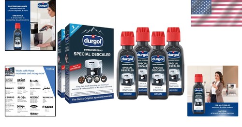 Highly Effective Limescale Remover for Espresso Machines - 4 Liquid Bottles - Picture 2 of 9