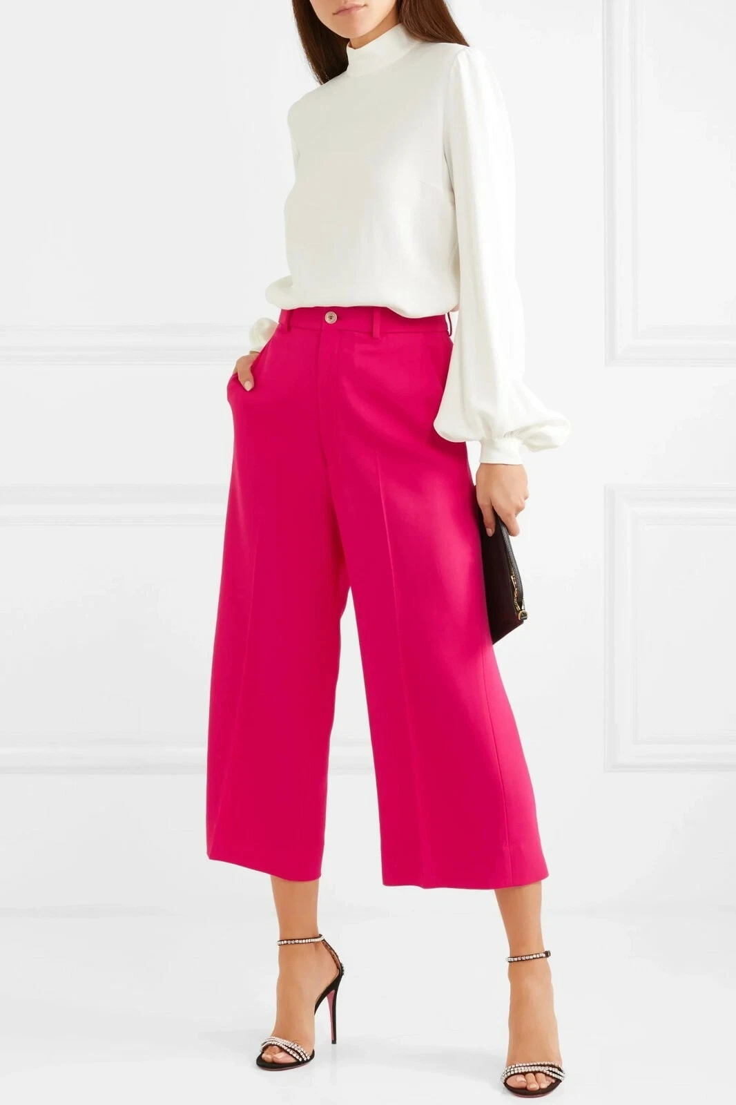 ?️ Pantalon authentique GUCCI rose fuchsia jambes larges neuf IT 42 US 6 S