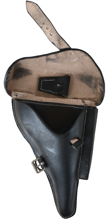 WARCRAFT EXPORTS WWII German Luger P08 Holster - Schwarzes Leder Hartschalen Holster