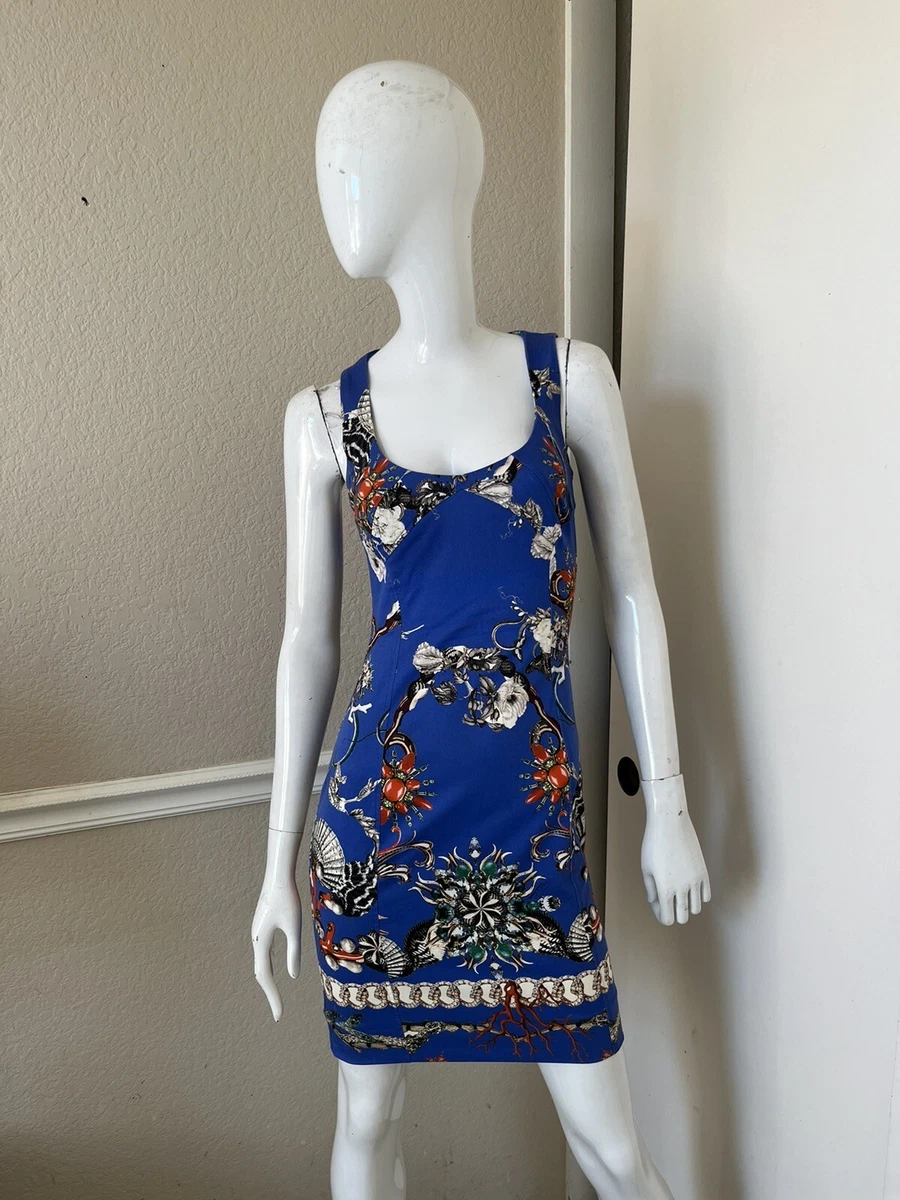princess polly baby blue dress JUST CAVALLI Women's long blue dress with pattern