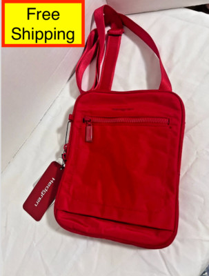 Hedgren Trek Small Vertical Crossover Crossbody Bag Purse Travel RFID Tango Red
