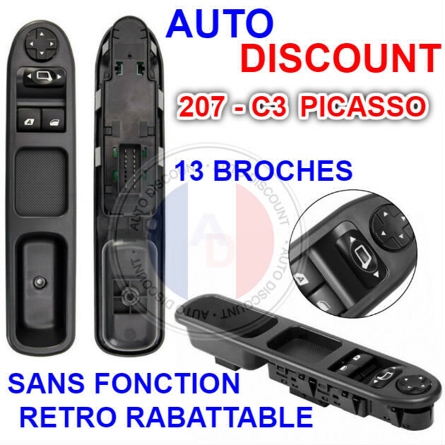 Interrupteur Lève-vitre Peugeot 207 Gauche Avant – Modèle NTY, Neuf, Pour 2006-2013