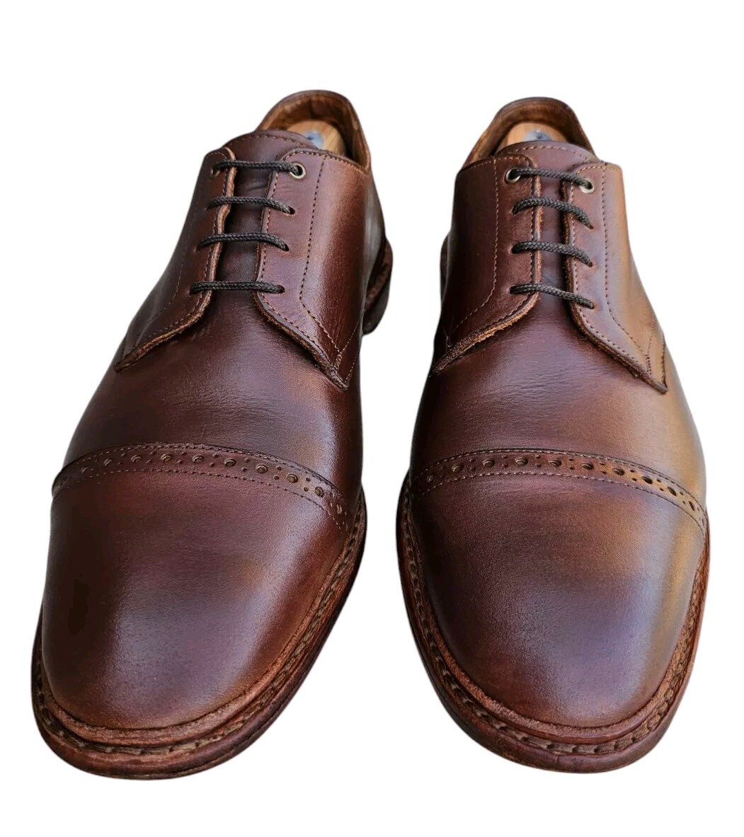 Allen Edmonds Kitsap Cap Toe Derby Leather Brown 12 EEE 8209
