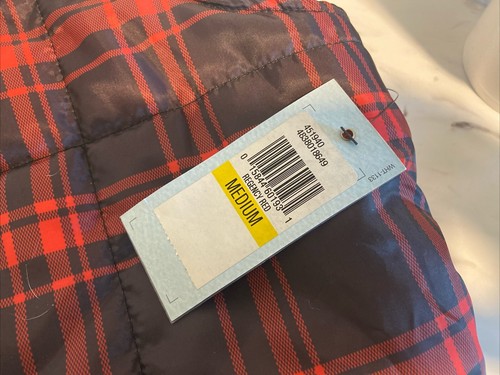 IZOD Vest Red & Black Plaid Women’s Sz MEDIUM Puffer Quilted NEW With Tags - Picture 9 of 13