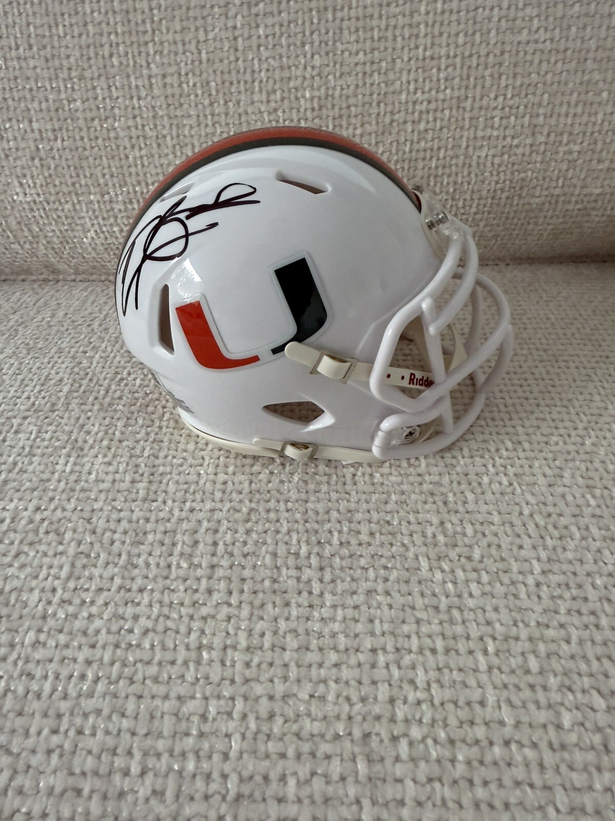 Carson Beck Autographed Signed Miami Hurricanes Riddell Speed Mini Helmet Beckett 