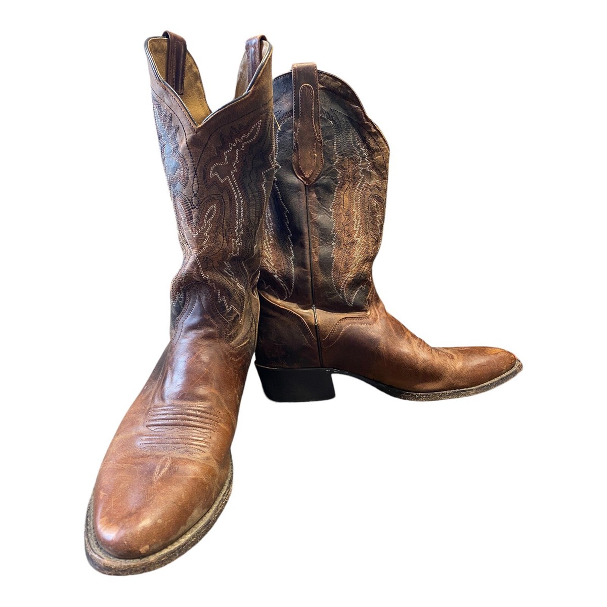 JB Dillon JBM3205 Brown Distressed Goat Leather Cowboy Boots Men