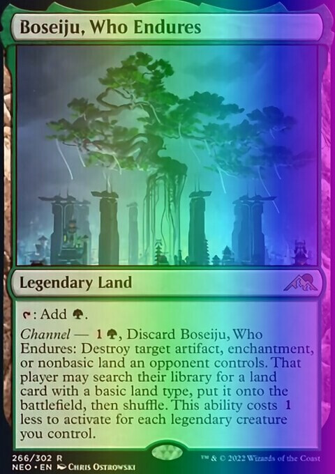 MTG Boseiju, Who Endures (266/606) Kamigawa Neon Dynasty LP FOIL