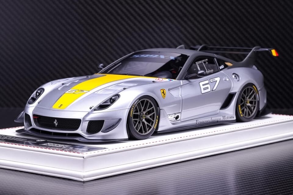 1/18 マテル エリート フェラーリ 599XX Ferrari 599XX EVO (Silver/Yellow 67, France) [Davis