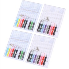  4 Boxes Pre Threaded Needles Sewing Kit for Lightweight Multifunctional