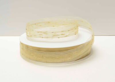 Weihnachtsband, Schleifenband, Dekoband, Geschenkband  6m , 25mm Crem/God
