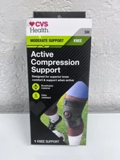 CVS Health Active Compression Knee Support Breathable Material Size SM