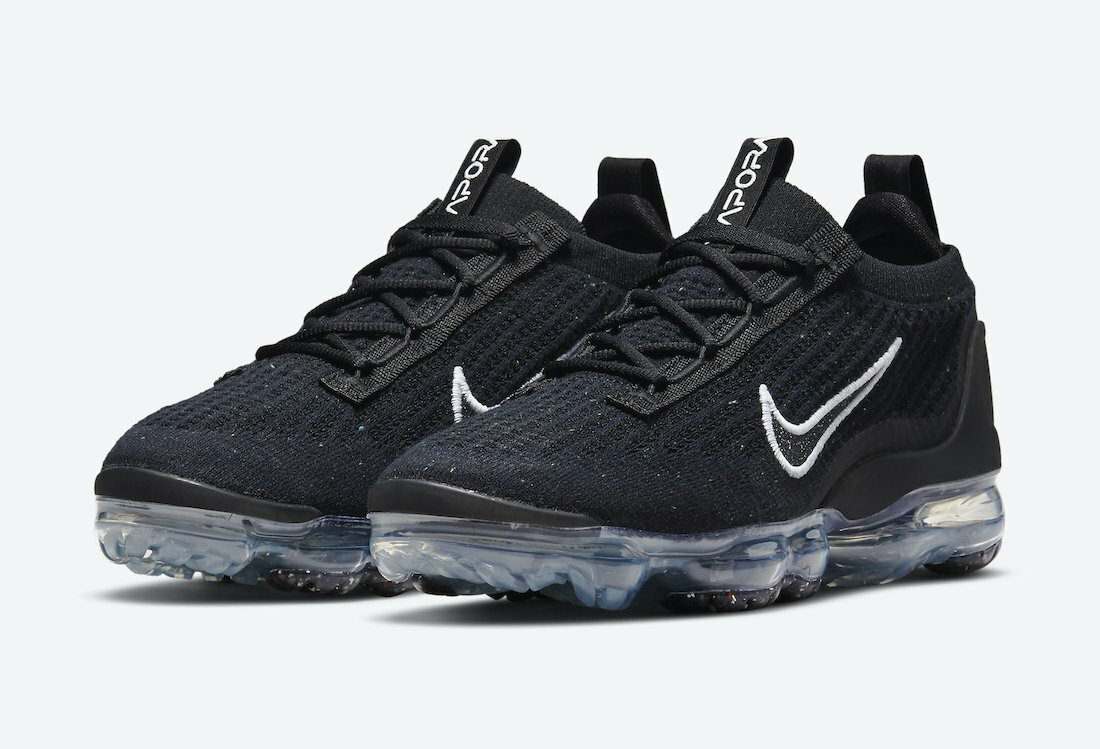 Women's Nike Air Vapormax 2021 FK Flyknit Black Silver White