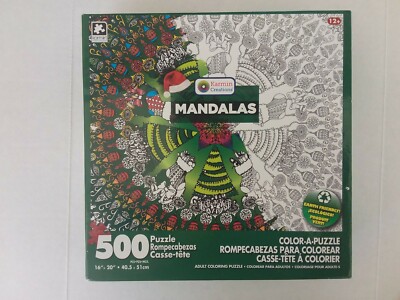 2016 Mandalas 500 Piece Color-A-Puzzle By Karmin (NEW)