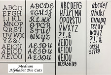 Medium Alphabet Die Cuts - Four styles in 56 colours. Sold in sets of 3