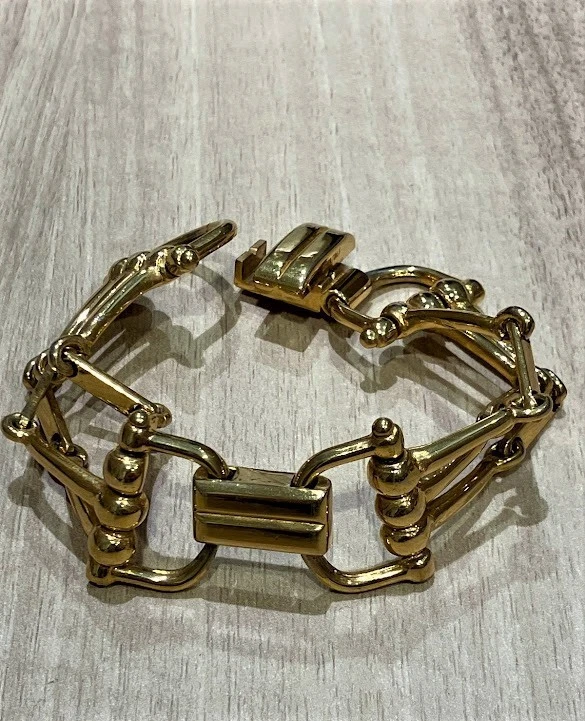 【超希少】CELINE Vintage gold bracelet　銀座店限定 CÉLINE Vintage Sphere Necklace & Bracelet Two Tone Set 1989