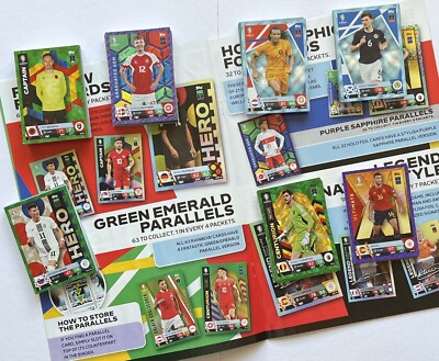 Match Attax Euro 2024 - Blaues Kristall Grün Smaragd & Lila Saphir Parallelen