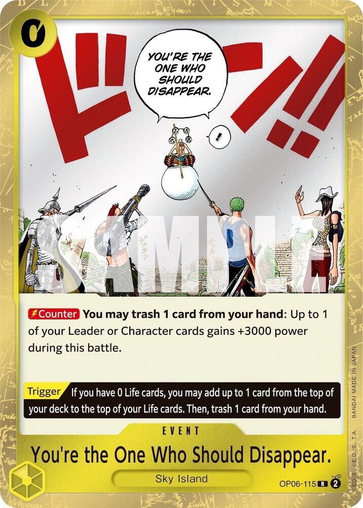 1x You're the One Who Should Disappear One Piece Card Game OP06-115 R English