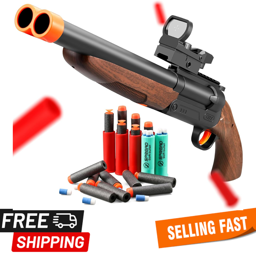 Realistic Safe Toy Double Barrel Gun for Kids/Teen w/Ejecting - Main Image