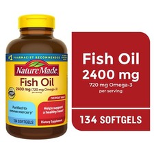 Nature Made Fish Oil 2400mg Per Serving Softgels, Omega 3 Fish Oil Supplements,