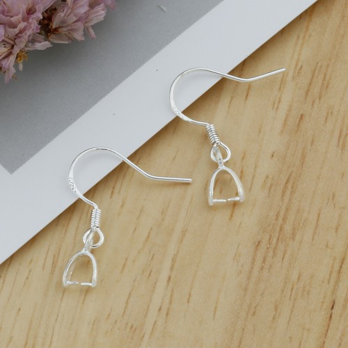 Wholesale 20PCS 925 Sterling Silver Jewelry Findings Hook Earring Pinch