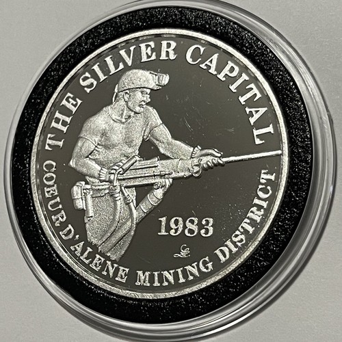 Sunshine Mining-Silver Capitol Idaho 1983 -RARE 1 Troy Oz. .999 Fine Silver Rd. - Picture 11 of 14