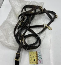 Down Under Series Collection BRID 325C Light Weight Leather Halter Bridle Brown
