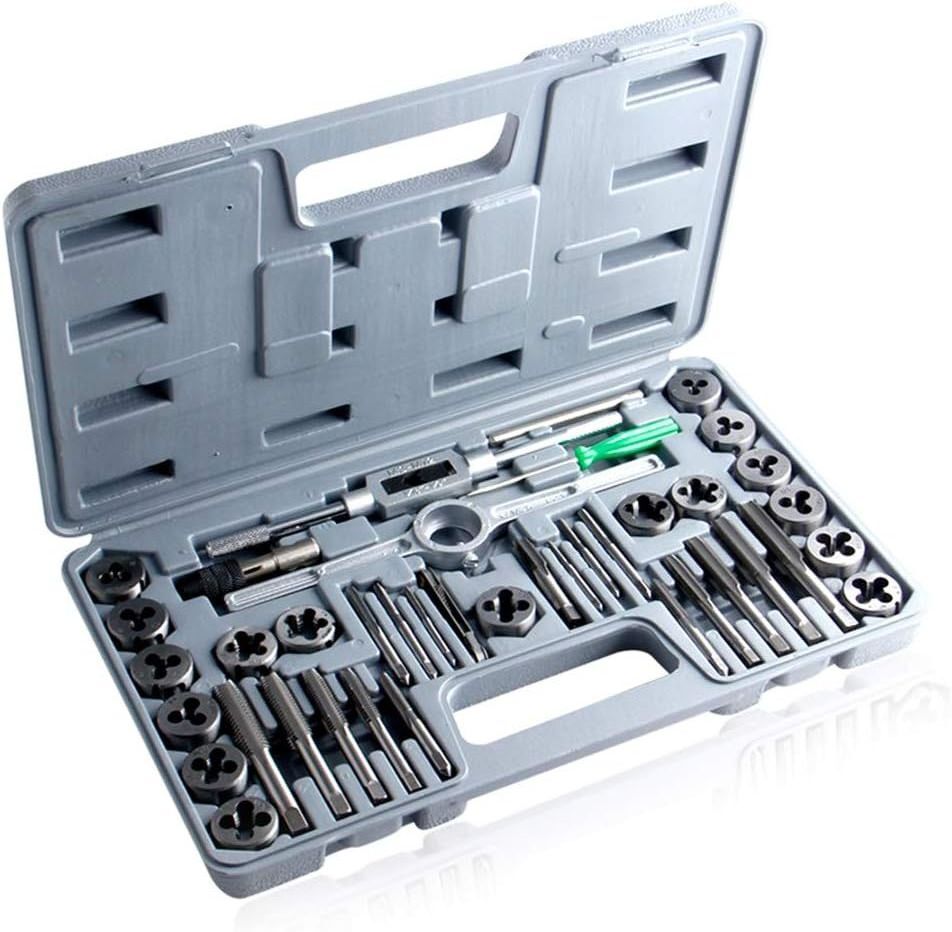Kit Filiera 40 Pz Professionale | Maschi e Femmine in Acciaio per Officina