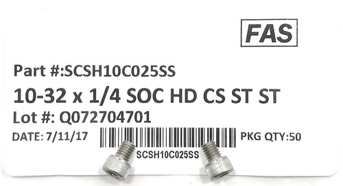 (50) #10-32 x 1/4 Stainless Steel Socket Head Cap Screw Allen Drive 18-8 10-32 - Picture 2 of 4