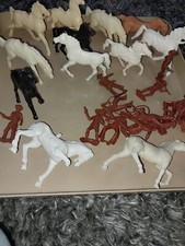 A Herd of Vintage 1950-60s Marx Western Ranch Horses or Mustangs Bucking  more 