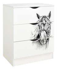 Kommode mit Aufdruck - ROMA - Möbel für ein Kinderzimmer, Pferdeporträt