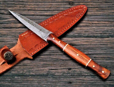 Custom Made Damascus Throwing Boot Knife Hand Forged Damascus Steel Blade 1615