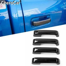 Carbon Fiber ABS Exterior Door Handle Cover Trim Decor For Ford F150 2015-2020