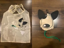 Dog Head Reusable Foldable Shopping Bag Tote Bag Charm Key Fob New