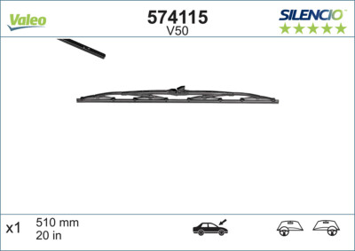 VALEO 574115 Wiper Blade for FORD USA,LADA,MITSUBISHI,TOYOTA